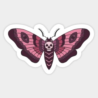 Purple skull moth Sticker